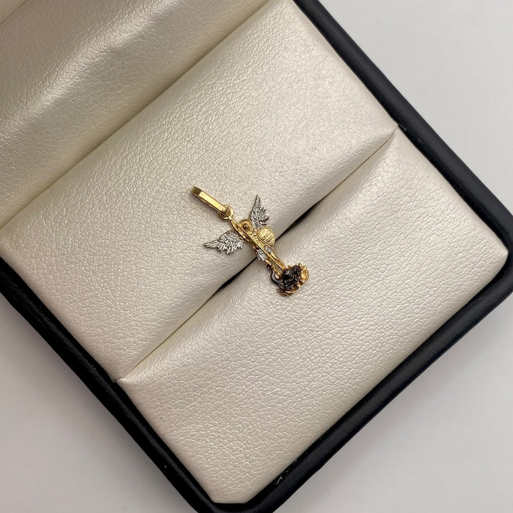 Dije San miguel arcangel silueta Oro amarillo 18k 1,1 Gr / 11,5 mm / 2,3 Cm