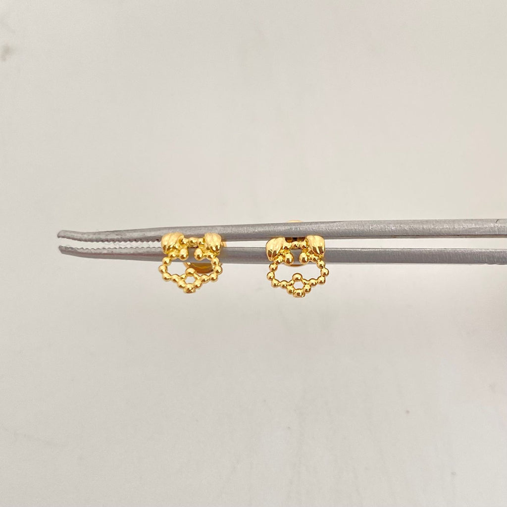 Topos silueta perro diamantado  Oro amarillo 18k 0,85 Gr / 6,5 mm