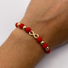 Pulsera tejida Herraje infinito bolas lisas 5mm Oro amarillo 18k 0,95 Gr