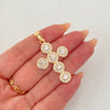 Dije cruz con circones blancos redondos  Oro amarillo 18k 7,8 Gr / 9,2 mm / 5,0 Cm