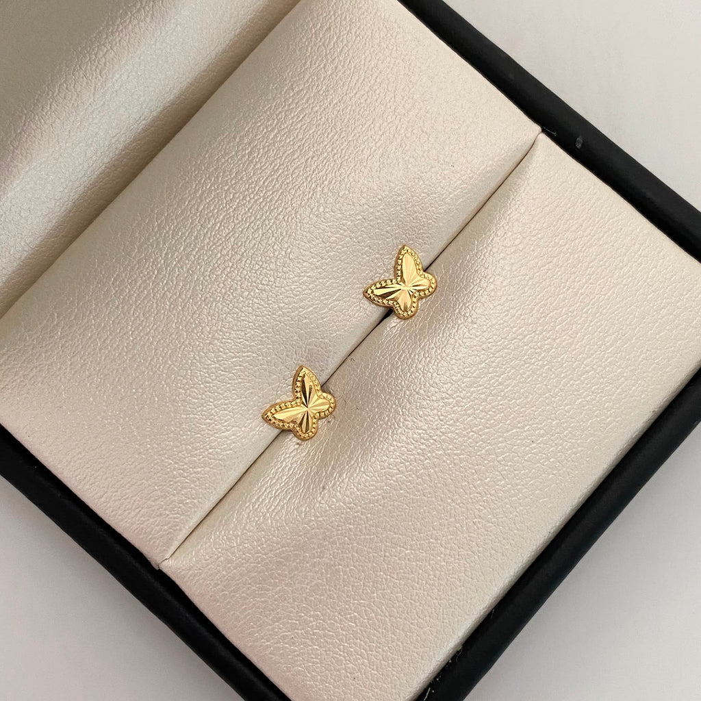 Topos mariposa diamantada mediana  Oro amarillo 18k 0,45 Gr / 7 mm