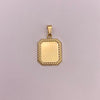 Dije placa fotograbado borde diamantado Oro amarillo 18k 1,18 Gr / 14,85 mm / 2,3 Cm