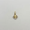 Dije Trebol diamantado borde circones blancos Oro amarillo 18k 0,65 Gr / 9,5 mm / 1,5 Cm