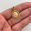 Dije Redondo Casting Negro Virgen de Guadalupe Oro amarillo 18k 2,75 Gr / 15,9 mm / 2,6 Cm