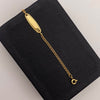 Pulso bebé aro seguido placa ovalo borde Oro amarillo 18k 1,33 Gr / 14,5 Cm  Broche 0,20