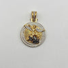Dije san miguel arcangel circones blancos Oro amarillo y Oro blanco 18k 12,7 Gr / 27 mm / 4 Cm