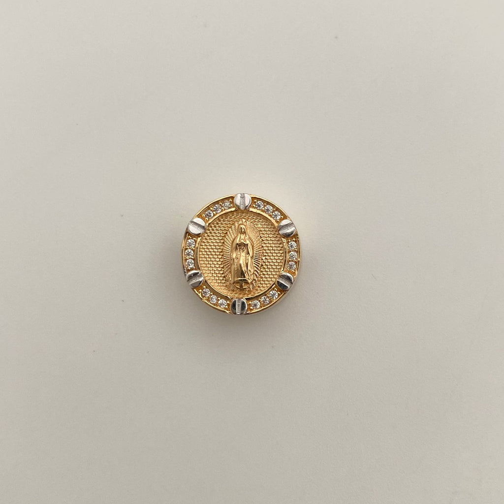 Herraje Tambor Guadalupe Oro amarillo y Oro blanco 18k 3,3 Gr / 1,5 Cm