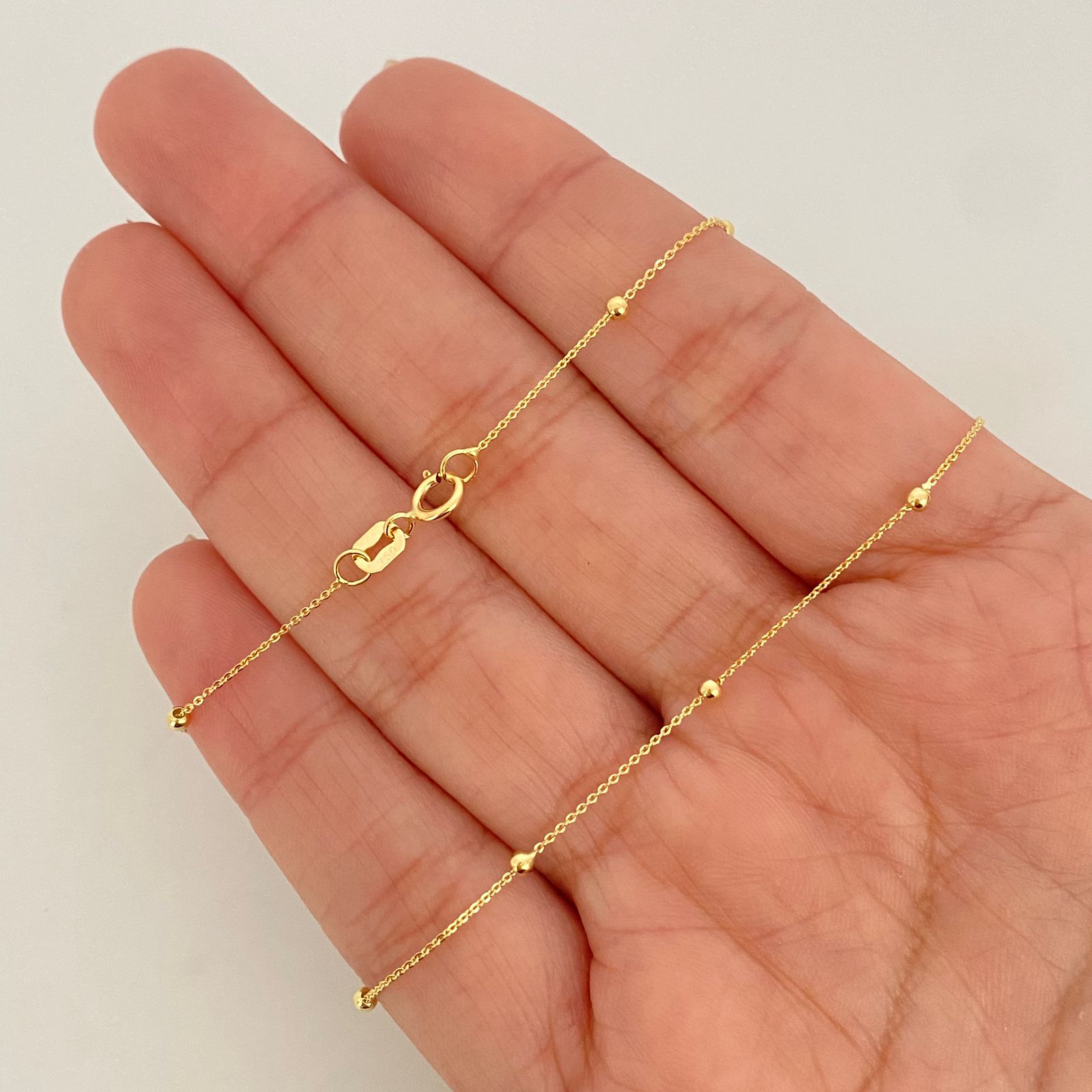 Cadena It aro seguido balines Oro amarillo 18k +1 / 1,70 Gr / 2,1 mm / 50 Cm