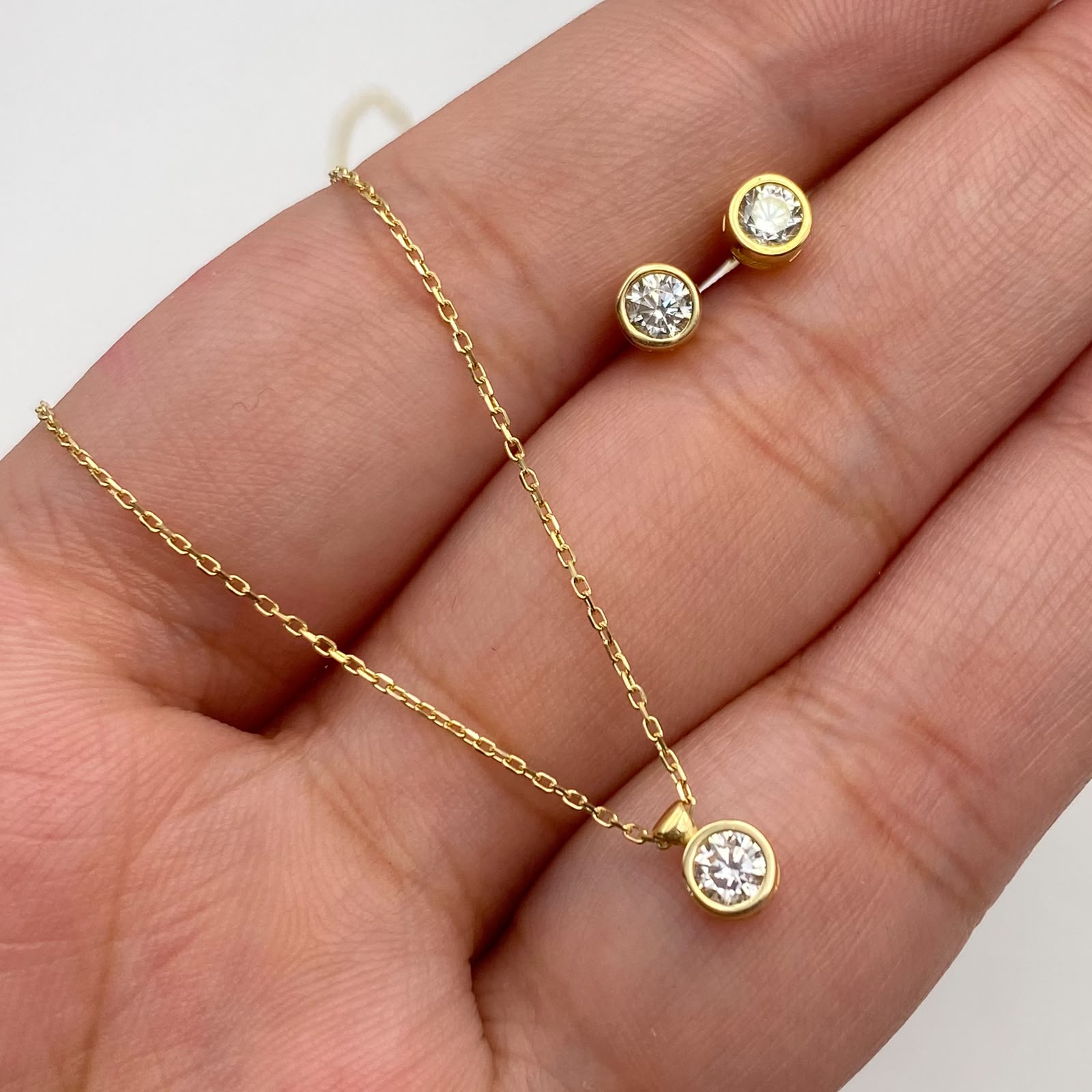 Cadena It Mini rollon+dije punto de luz+topos Oro amarillo 18k +4 / 2,76 Gr / 0,6 mm / 45 Cm