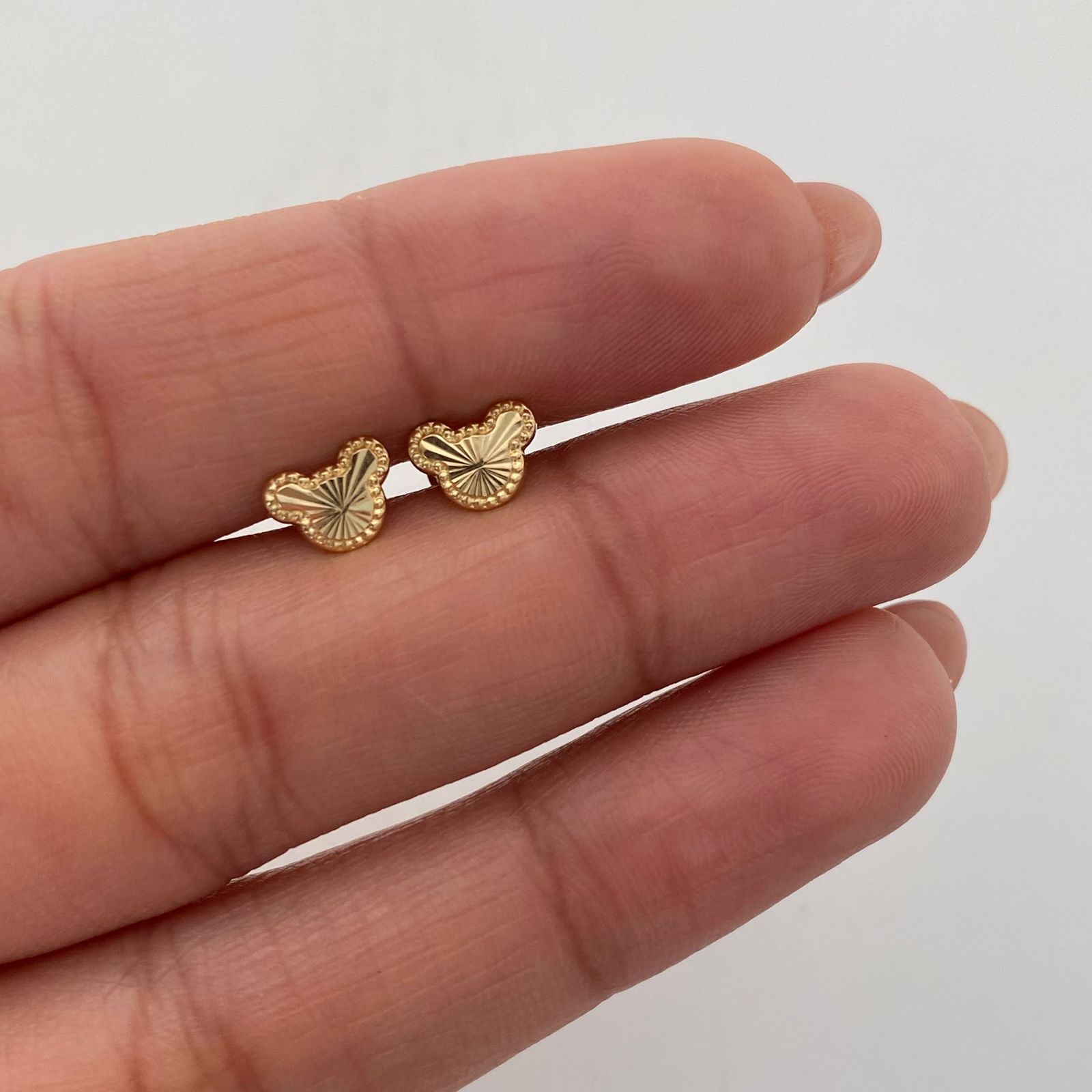Topos Raton Diamantado Caricatura Oro amarillo 18k 0,6 Gr / 7,4 mm