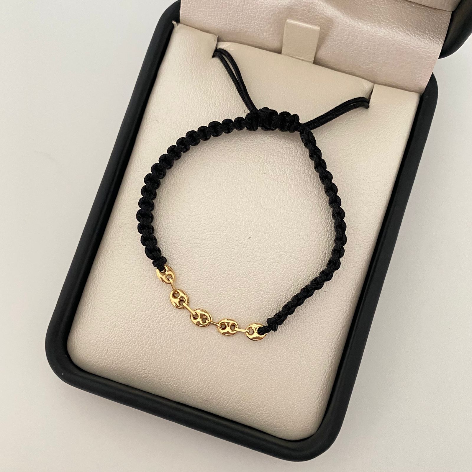 Pulsera tejida 5 eslabones gc Oro amarillo 18k 0,6 Gr
