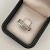 Anillo lineas circones blancos Oro blanco 18k / Talla 6 / 4,75 Gr