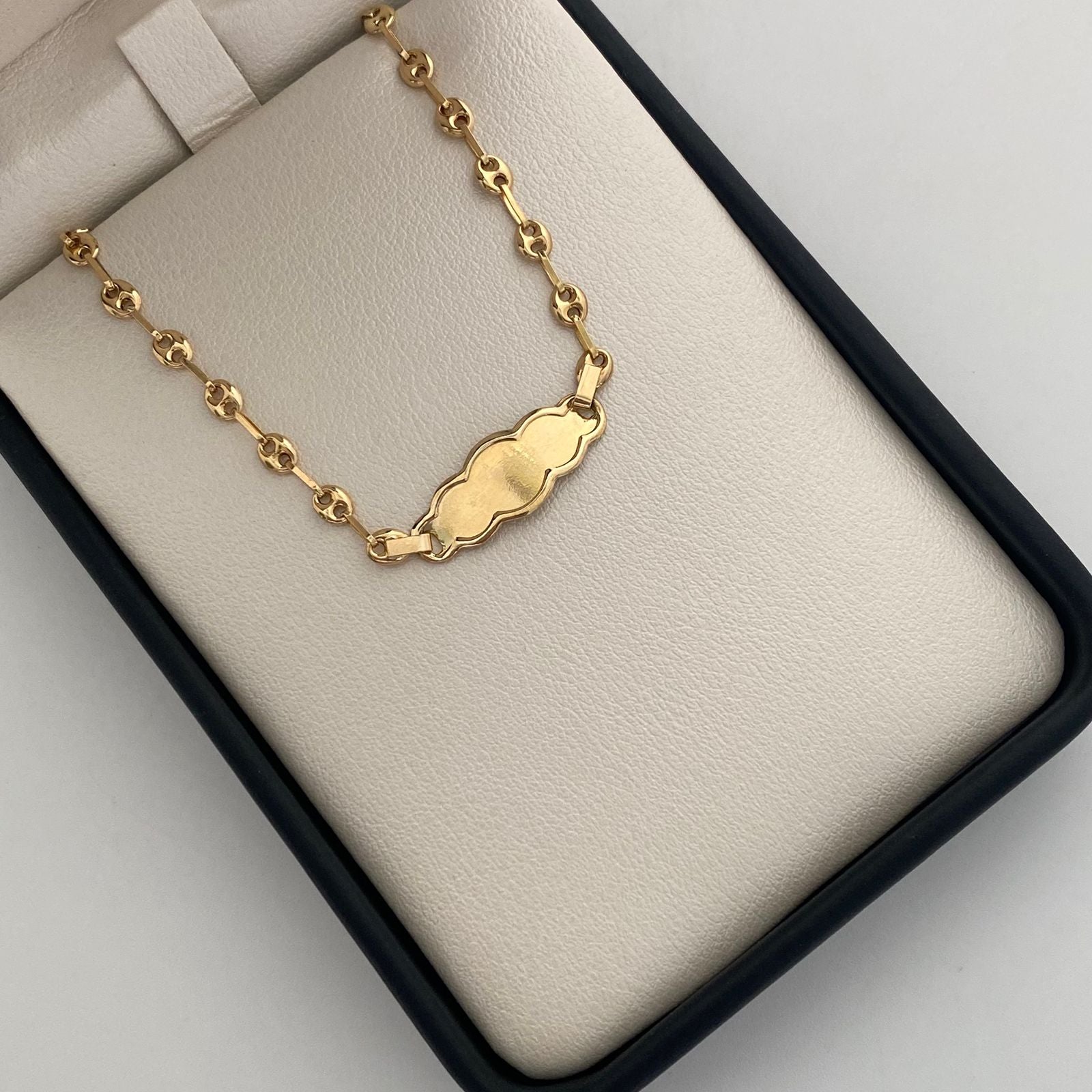 Pulso bebé Gc Placa nube Oro amarillo 18k 2,10 Gr / 3,3 mm / 16 Cm Broche 0,40