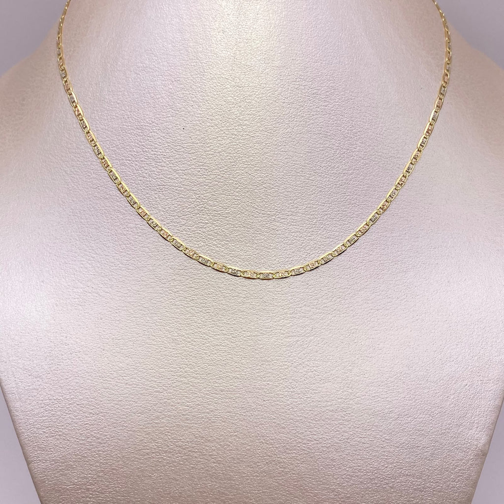 Cadena It Plana diamantada Tres oros 18k 4,35 Gr / 2,1 mm / 60 Cm