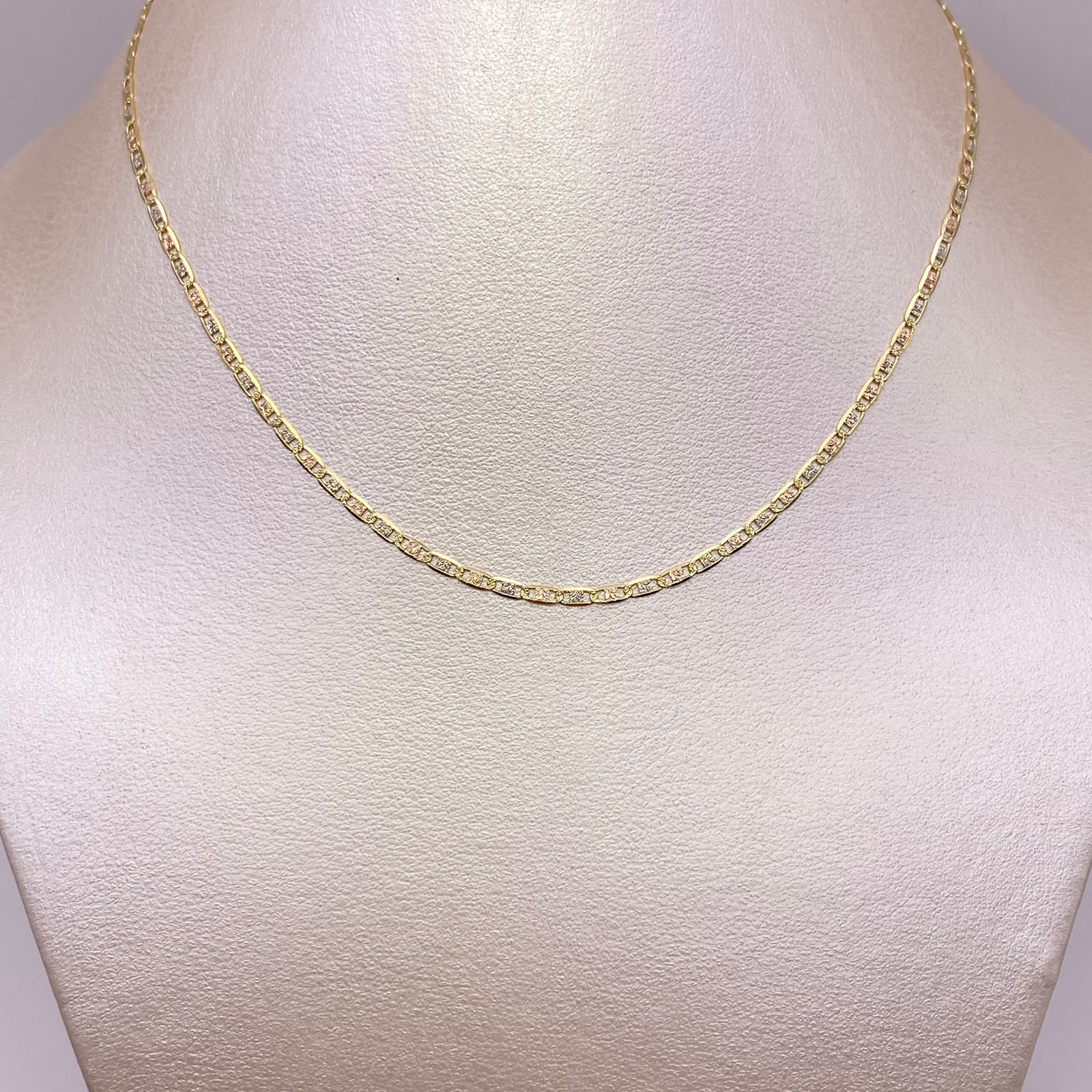 Cadena It Plana diamantada Tres oros 18k 4,35 Gr / 2,1 mm / 60 Cm