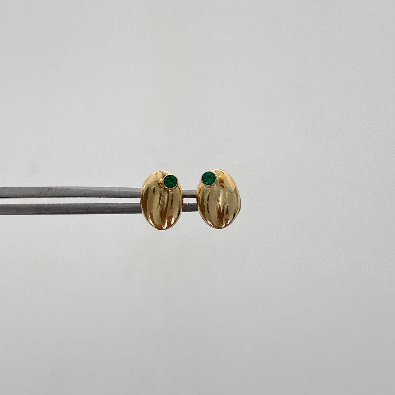 Topos Grano de Cafe Circon Verde Oro amarillo 18k 0,7 Gr / 5,4 mm