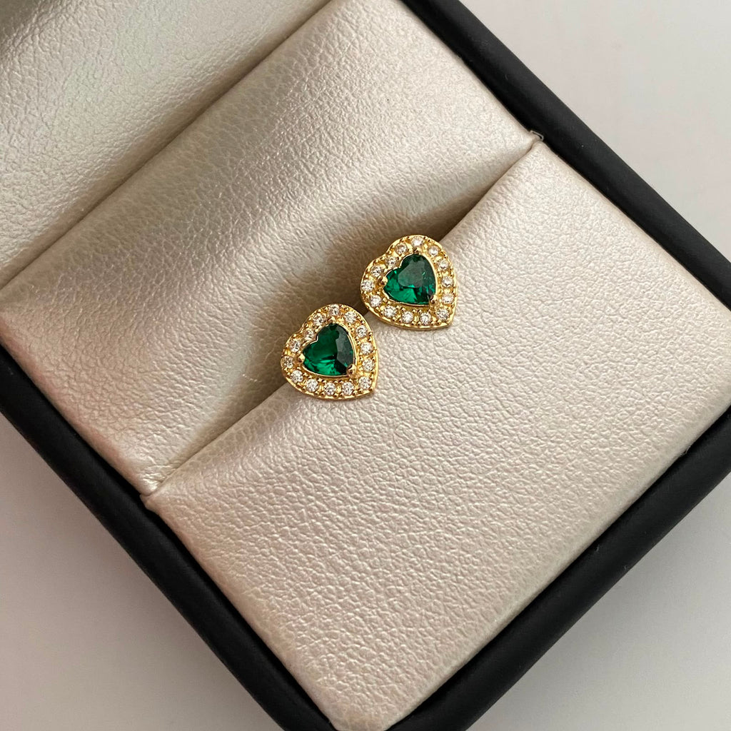 Topos Corazon Casting Verde Oro amarillo 18k 1,25 Gr / 7,8 mm