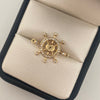 Herraje timón casting blanco Oro amarillo 18k 2,15 Gr / 2,0 Cm