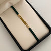 Pulsera tejida Placa Bolas Diamantada 4mm verde Oro amarillo 18k 0,6 Gr