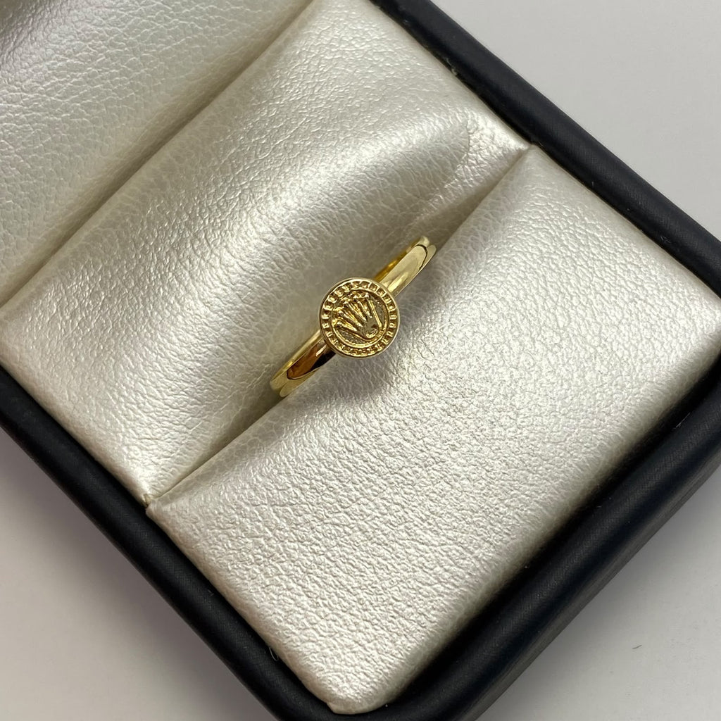 Anillo Corona Rx Oro amarillo 18k / Talla 5 1/2 / 0,7 Gr / 1,4 mm