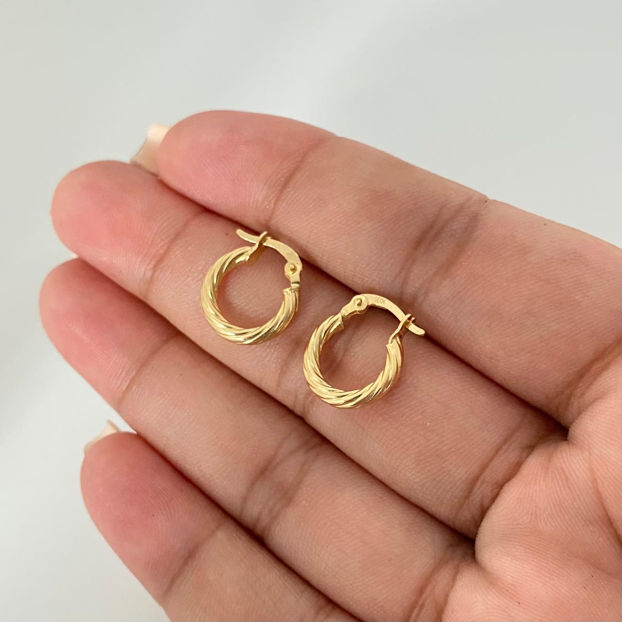 Candonga mini entorchada Oro amarillo 18k 1,05 Gr / 1,2 Cm