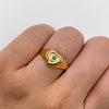 Anillo Troquel corazon circon verde Oro amarillo 18k / Talla 8 1/2 / 1,9 Gr / 2,8 mm