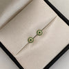 Topos Circulo Circones Verdes Oro amarillo 18k 0,8 Gr / 5,8 mm