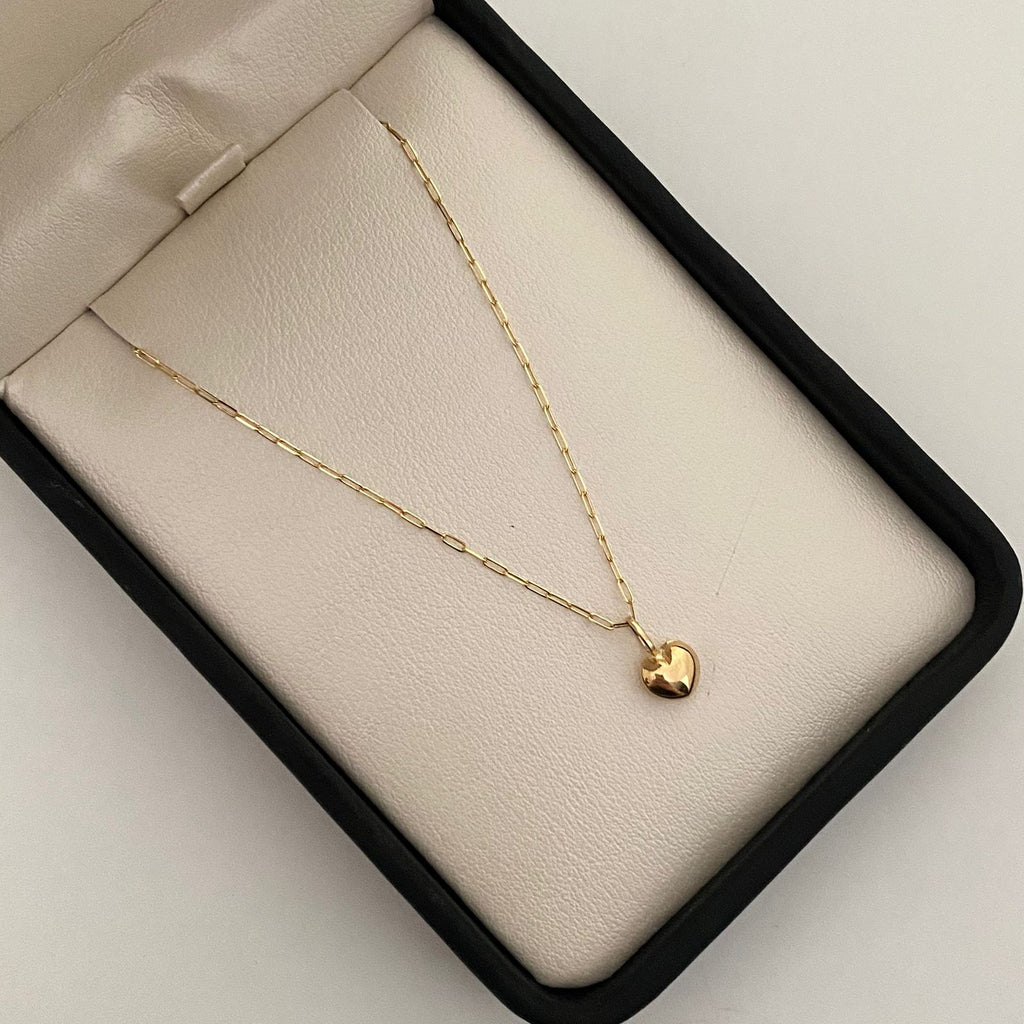 Cadena It set con dije de corazon inflado  Oro amarillo 18k 1,5 Gr / 1,1 mm / 45 Cm