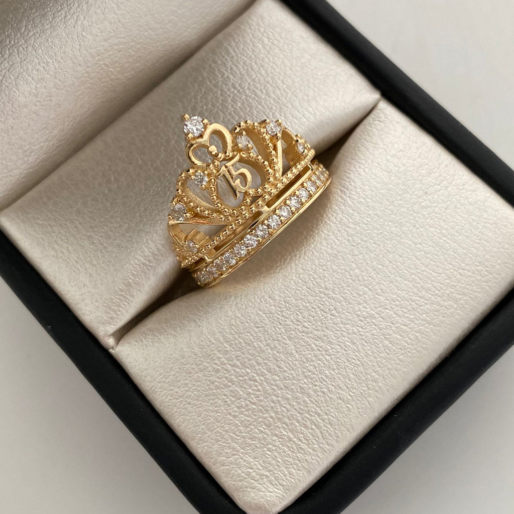 Anillo 15 Casting Blanco (POR FABRICACION) Oro amarillo 18k / Talla 8 / 5 Gr