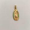 Dije Virgen de Guadalupe Silueta casting Verde Oro amarillo 18k 2,35 Gr / 11,2 mm / 2,6 Cm