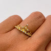 Anillo 15 Tiara casting Blanco Oro amarillo 18k / Talla 7 / 1,5 Gr