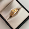 Anillo 15 Corona Casting Blanco Oro amarillo 18k / Talla 6 / 2,85 Gr