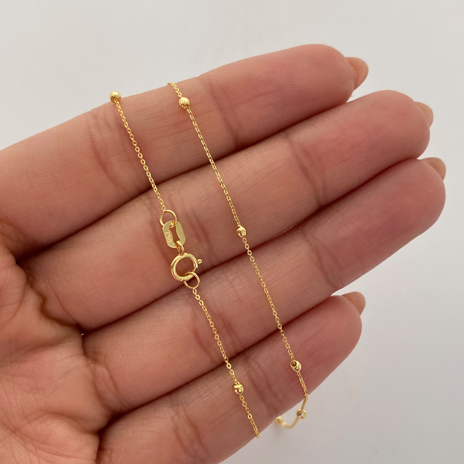 Cadena It Lluvia Oro amarillo 18k 1,55 Gr / 0,5 mm / 45 Cm