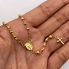 Rosario bola diamantada 4 y 3 Oro amarillo 18k 5,42 Gr / 45 Cm  Broche 0,40