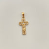Dije cruz con cristo y circones blancos  Oro amarillo 18k 2,15 Gr / 13,3 mm / 3 Cm