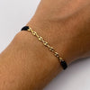 Pulsera tejida Eslabones Gc hilo negro Oro amarillo 18k 0,35 Gr