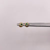 Topos Flor circones verrdes y blancos Oro amarillo 18k 0,5 Gr / 4,2 mm