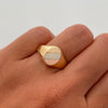 Anillo Matte circulo Oro amarillo 18k / Talla 9 / 2,15 Gr / 3,2 mm