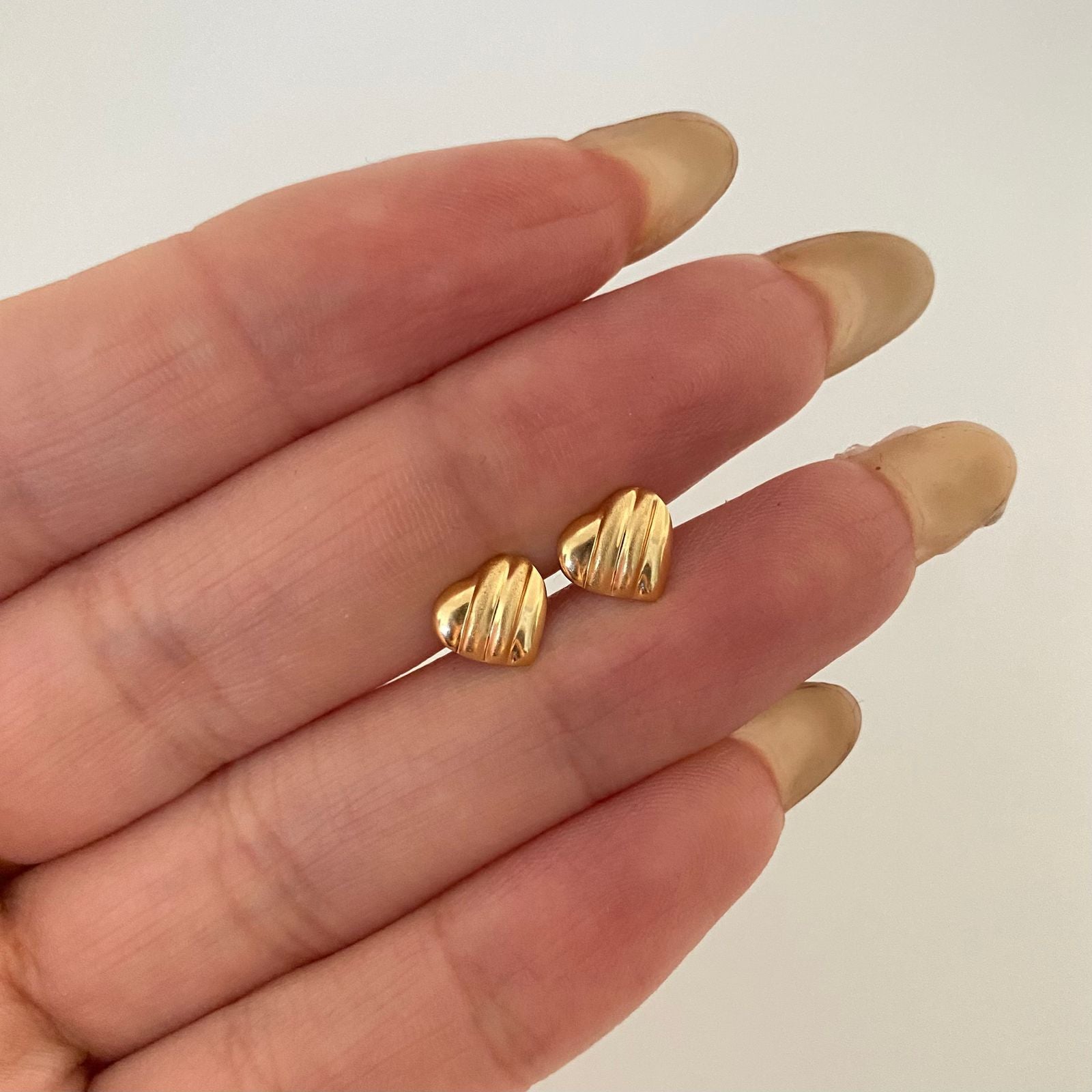 Topos corazón grabado doble linea Oro amarillo 18k 0,7 Gr / 7,8 mm