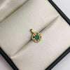 Dije Esmeralda Oro amarillo 18k 0,95 Gr / 8,5 mm / 1,3 Cm