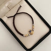 Pulsera tejida pato con balines diamantados 4mm  Tres oros 18k 2 Gr