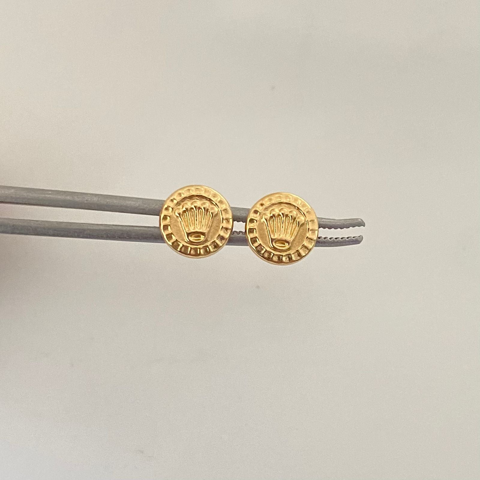 Topos corona rx borde tallado Oro amarillo 18k 0,75 Gr / 7,7 mm