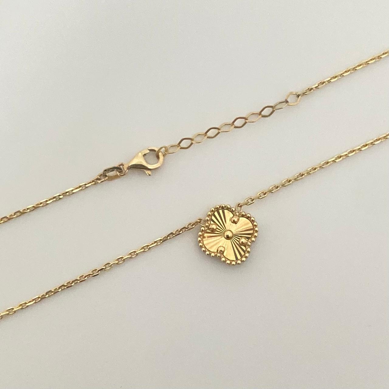 Cadena It trebol fondo diamantado Oro amarillo 18k +4 / 6,75 Gr / 1,4 mm / 45 Cm