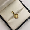Dije trebol diamantado Oro amarillo 18k 0,95 Gr / 12,4 mm / 2,5 Cm