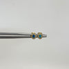 Topos ovalado circón azul celeste Oro amarillo 18k 0,7 Gr / 4,4 mm