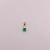 Dije Esmeralda y circon Oro amarillo 18k 0,45 Gr / 4,1 mm / 1,2 Cm
