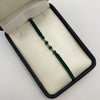 Pulsera tejida Bola 3mm hilo verde Oro amarillo 18k 0,2 Gr