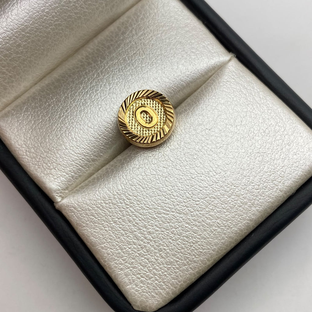 Herraje tambor letra o Oro amarillo 0,55 Gr / 1 Cm