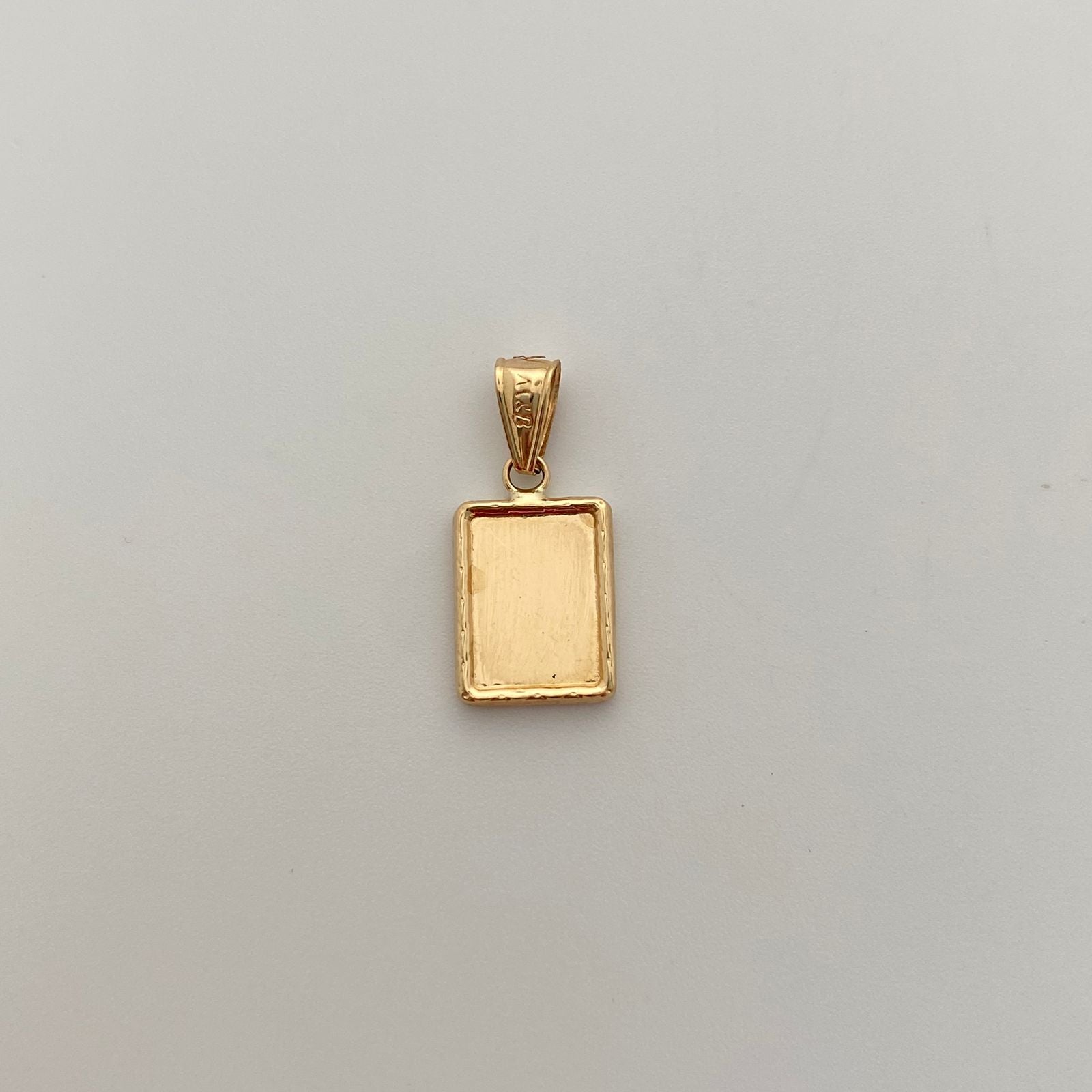 Dije Placa Fotograbado Oro amarillo 18k 0,9 Gr / 10,5 mm / 2,1 Cm