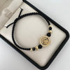 Pulsera tejida de herrraje rx con bolas diamantadas 6mm y 3mm  Oro amarillo 18k 3,8 Gr